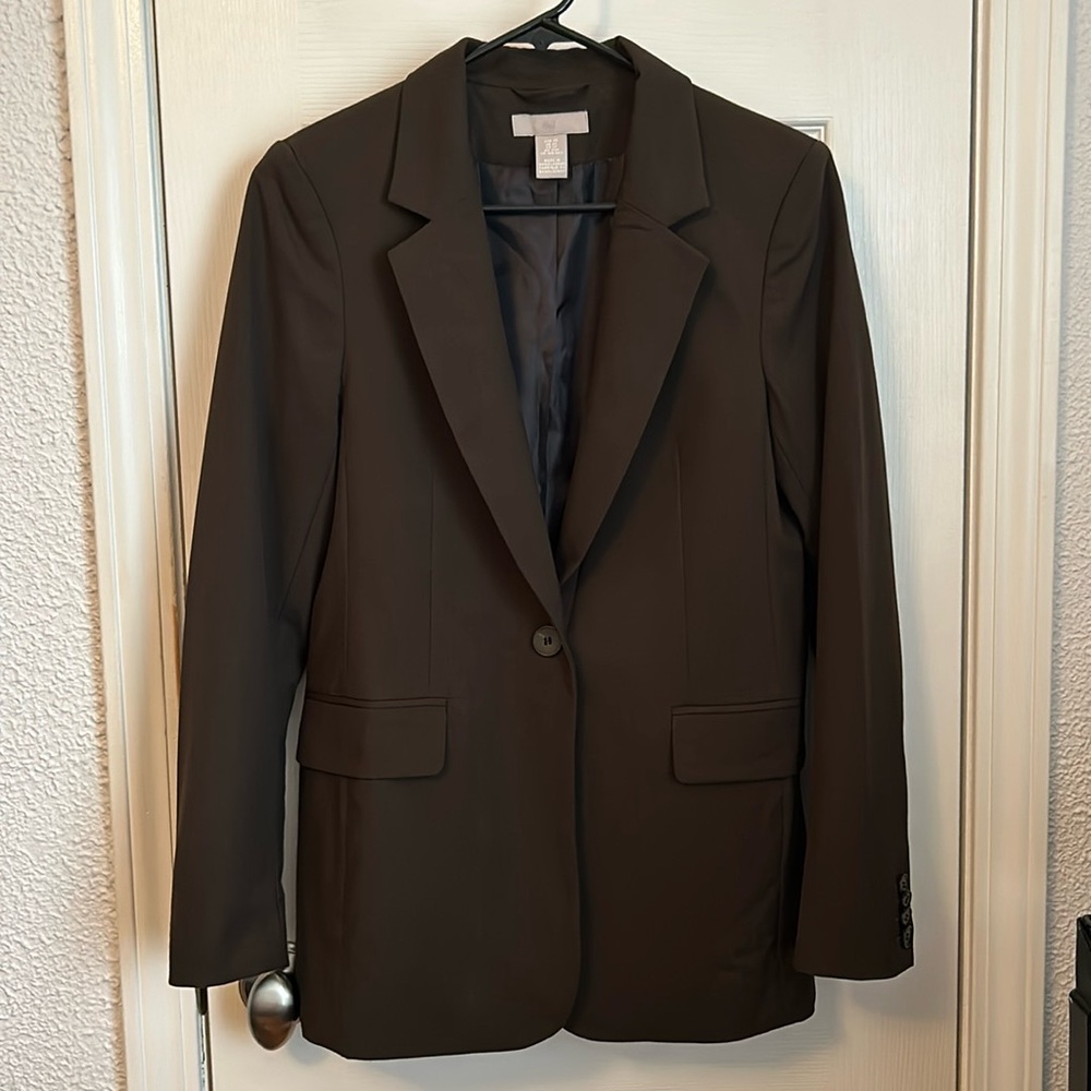 Dark green oversized H&M blazer XS